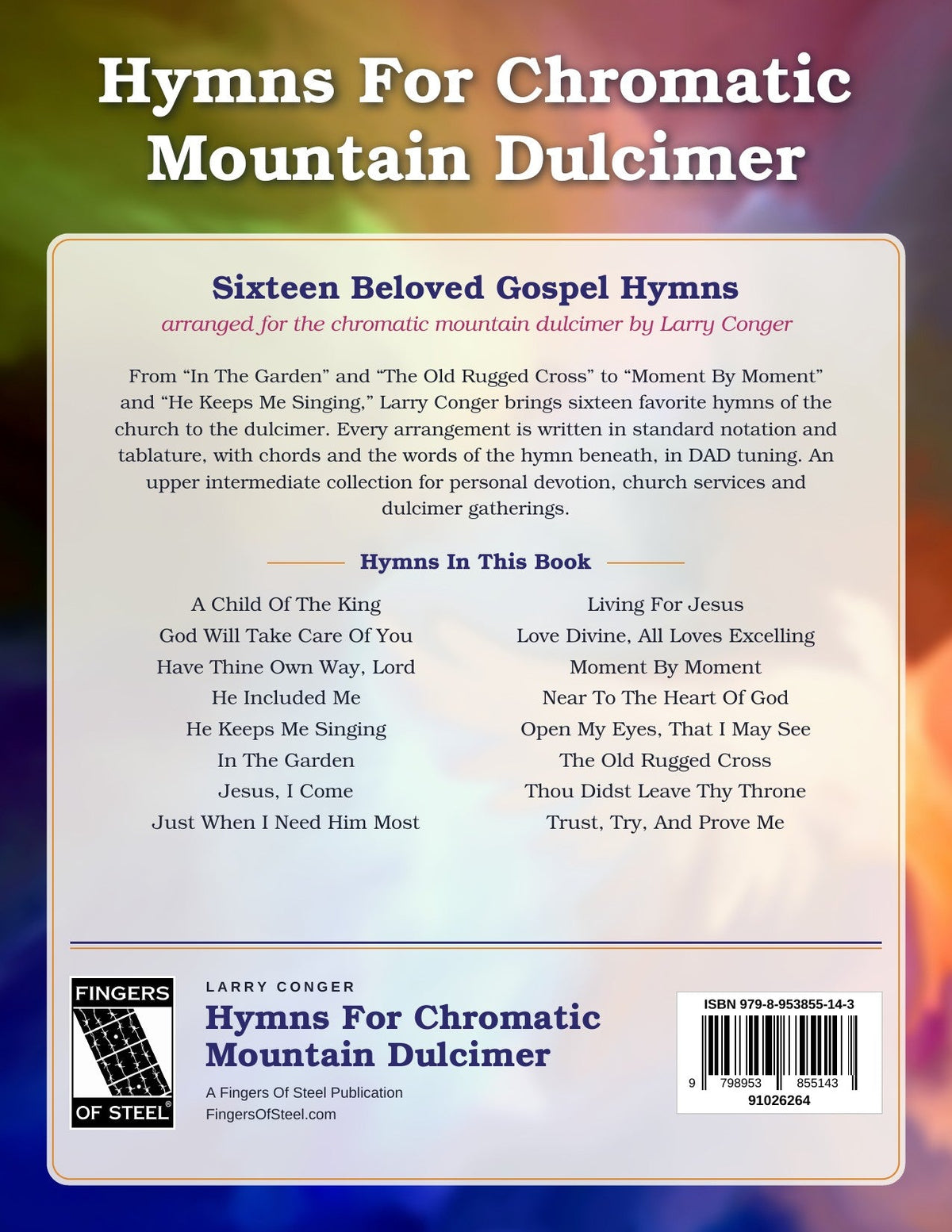 Back cover of Hymns For Chromatic Mountain Dulcimer by Larry Conger