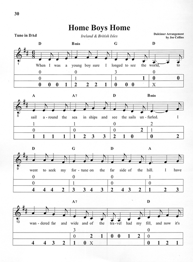 Joe Collins - Irish Charms, mountain dulcimer songbook, photo 4