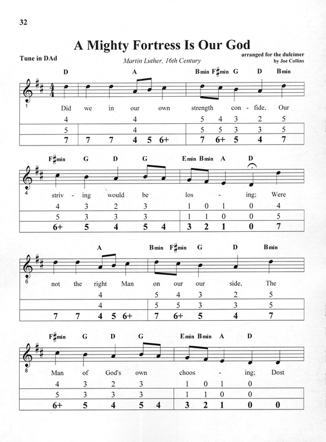Joe Collins - Sacred Hymns, mountain dulcimer songbook, photo 5