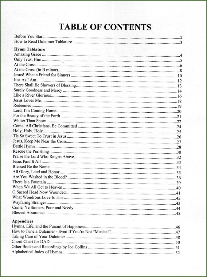 Joe Collins - Simply Hymns, DAA Version, mountain dulcimer songbook, photo 5