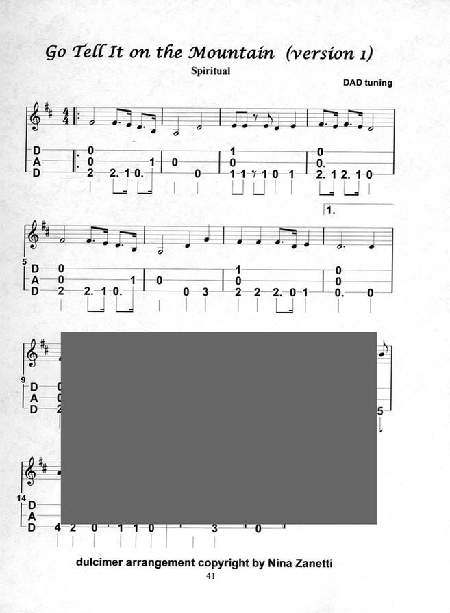 Nina Zanetti - Winter Variations, mountain dulcimer songbook, photo 4