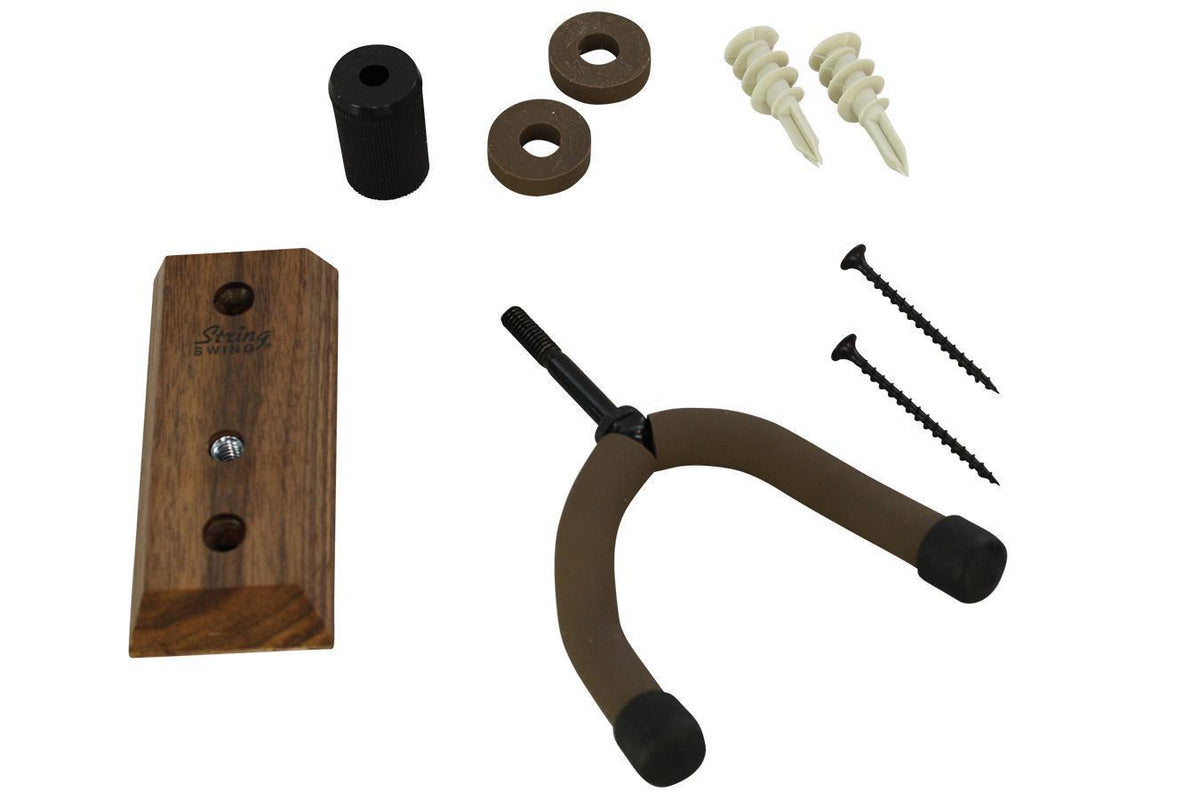 Black Walnut Dulcimer Hanger (Flat Head), Wall Mount-Folkcraft Instruments