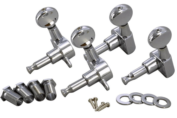 Folkcraft® Machine Heads, Enclosed Gear, Chrome Finish, Four Pack-Folkcraft Instruments