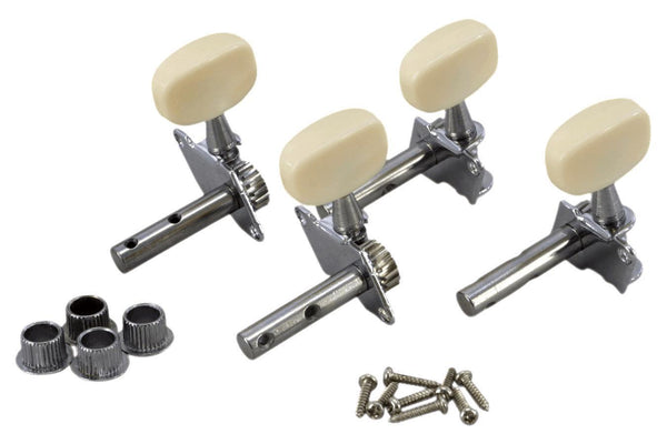 Folkcraft® Machine Heads, Open Gear, Bone-Colored Button, Four Pack-Folkcraft Instruments