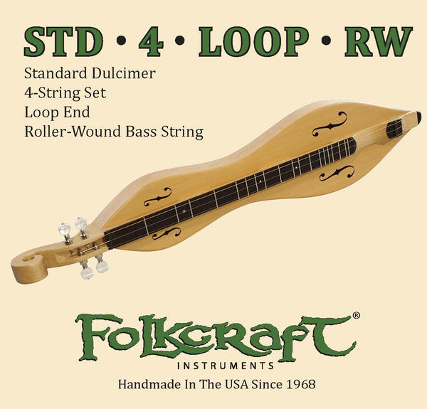 Folkcraft® Mountain Dulcimer String Set, Loop Ends (.011" .011" .013" .024"RW)-Folkcraft Instruments