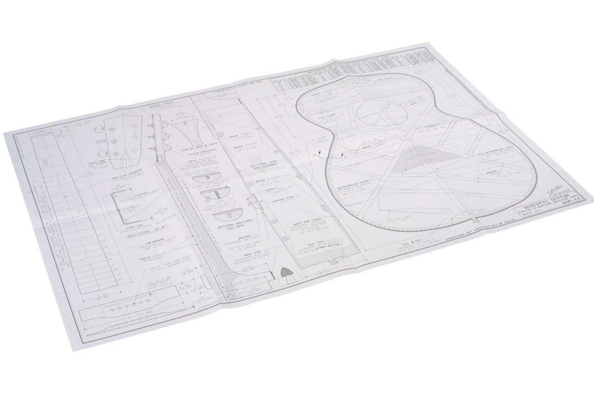 Martin "Orchestra" Acoustic Guitar Plan, No Cutaway-Folkcraft Instruments