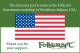 Folkcraft® 27" VSL Black Walnut Mountain Dulcimer Fingerboard, Nut And Bridge Slots Cut, Frets Installed, 1 1/2" Wide-Folkcraft Instruments