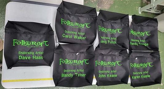 embroidered pockets for folkcraft endorsing artists' DulciVox cases