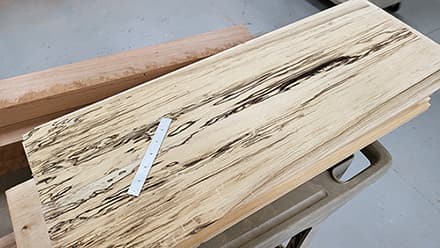 a 32" plank of spalted hackberry for making into a Folkcraft dulcimer