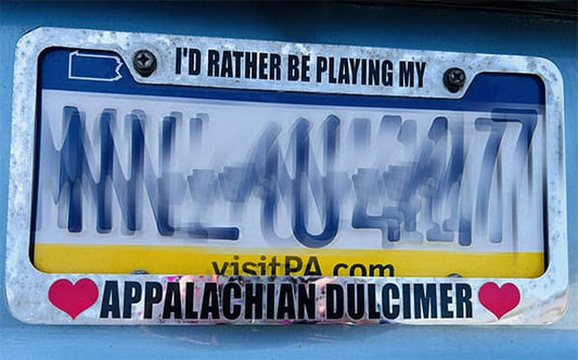 Toya's PA Appalachian Dulcimer license plate frame