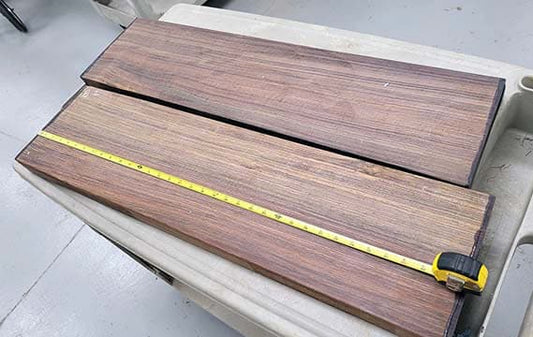 two 35" long slabs of East Indian rosewood