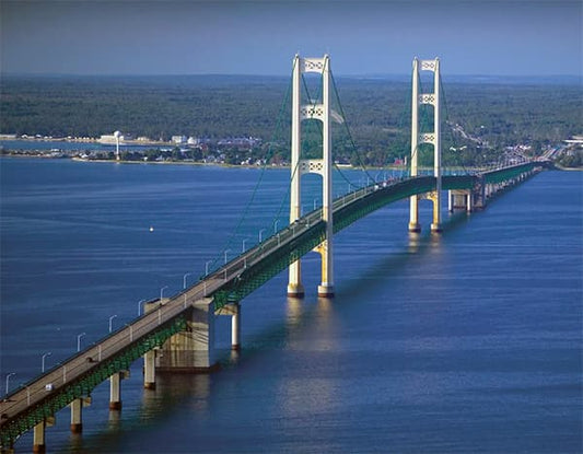 The Mackinac Bridge which connects Michigan's lower penisula with it's upper penisula