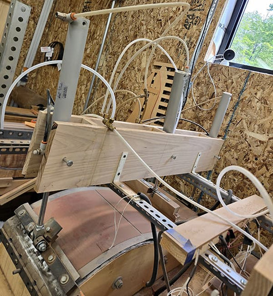 sidebender hooked up to compressed air at the new Folkcraft shop in Michigan