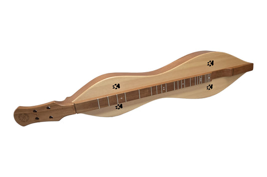 FolkRoots D Series mountain dulcimer, cherry body, spruce top, front view