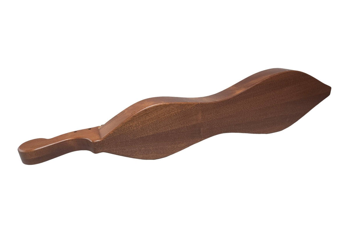 FolkRoots H Series mountain dulcimer, walnut body, spruce top, back view