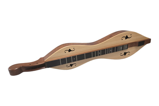 FolkRoots H Series mountain dulcimer, walnut body, spruce top, front view
