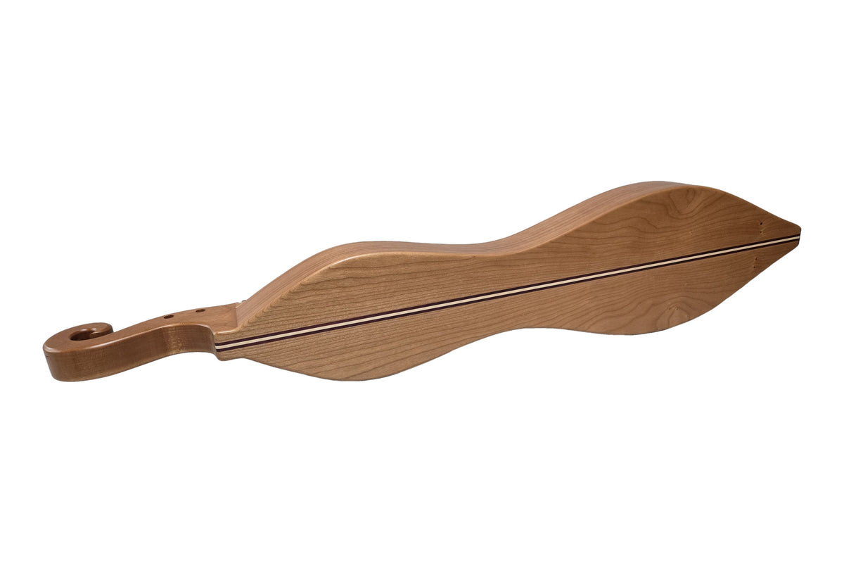 Folkcraft Custom Series mountain dulcimer, cherry body, spruce top, back view
