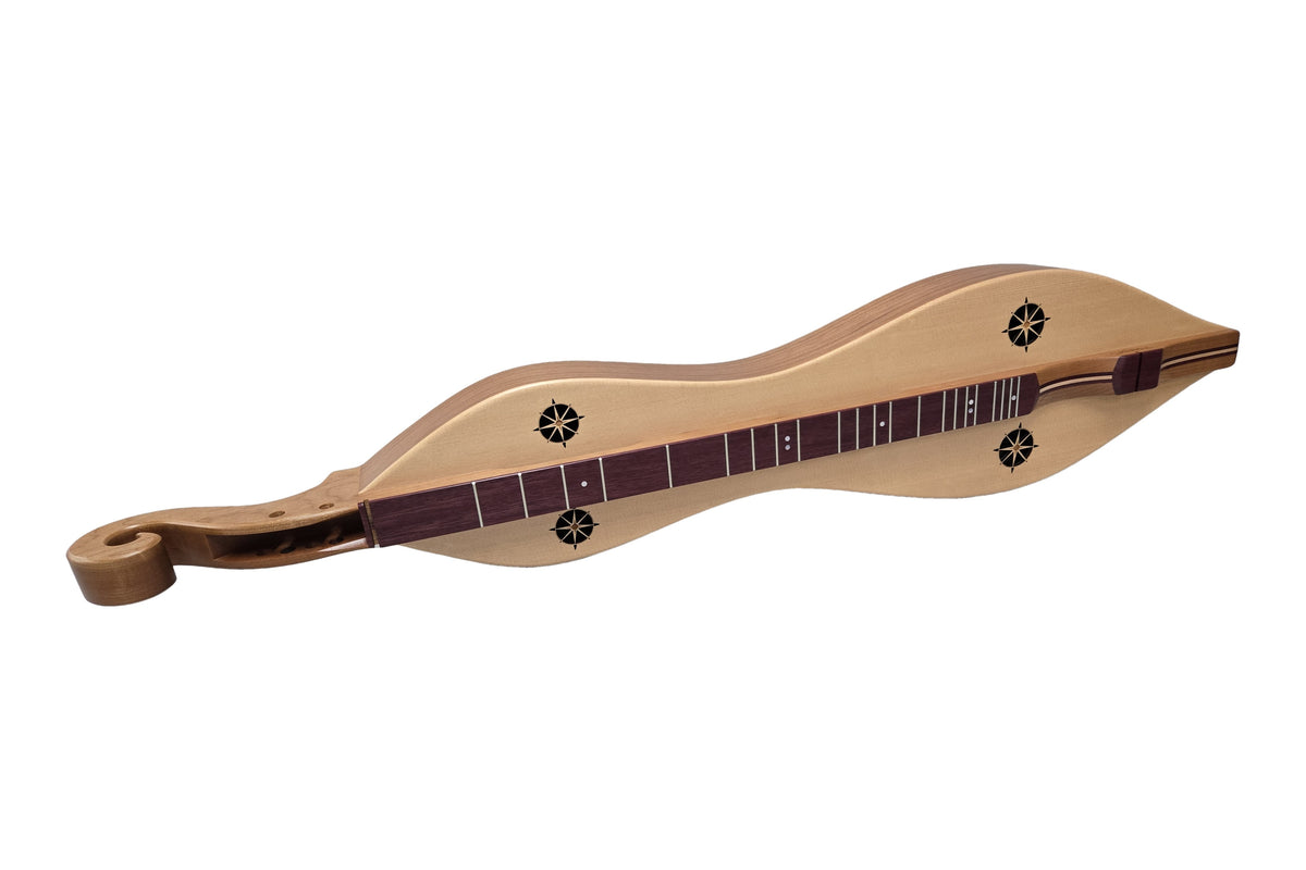 Folkcraft Custom Series mountain dulcimer, cherry body, spruce top, front view
