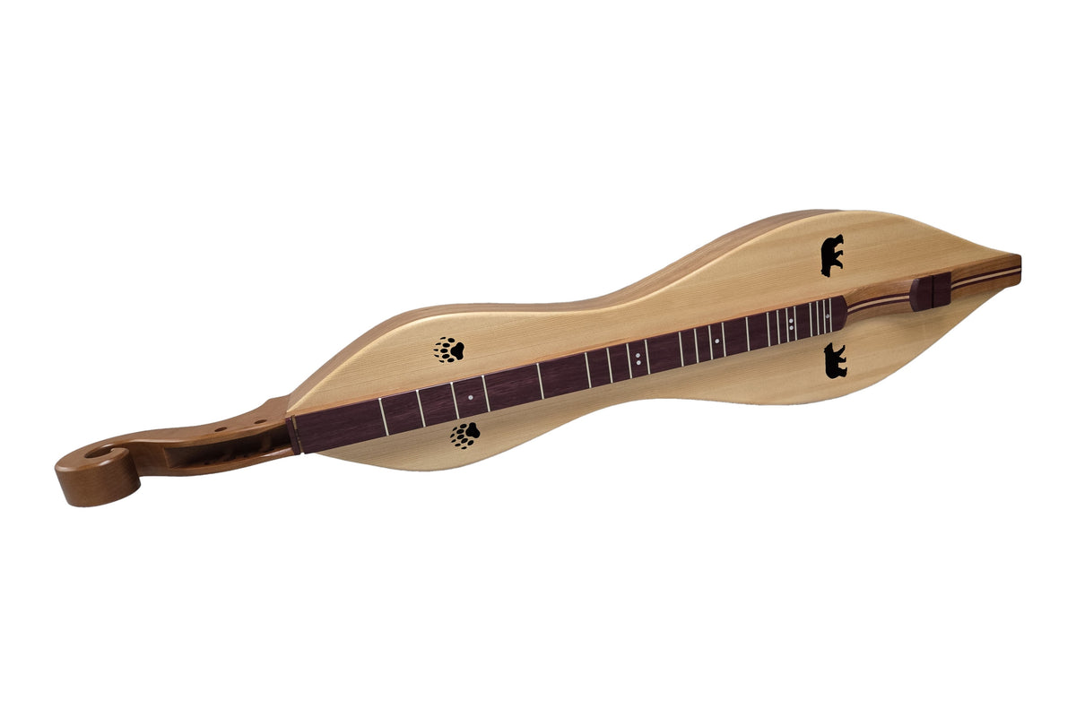 Folkcraft Custom Series mountain dulcimer, cherry body, spruce top, front view