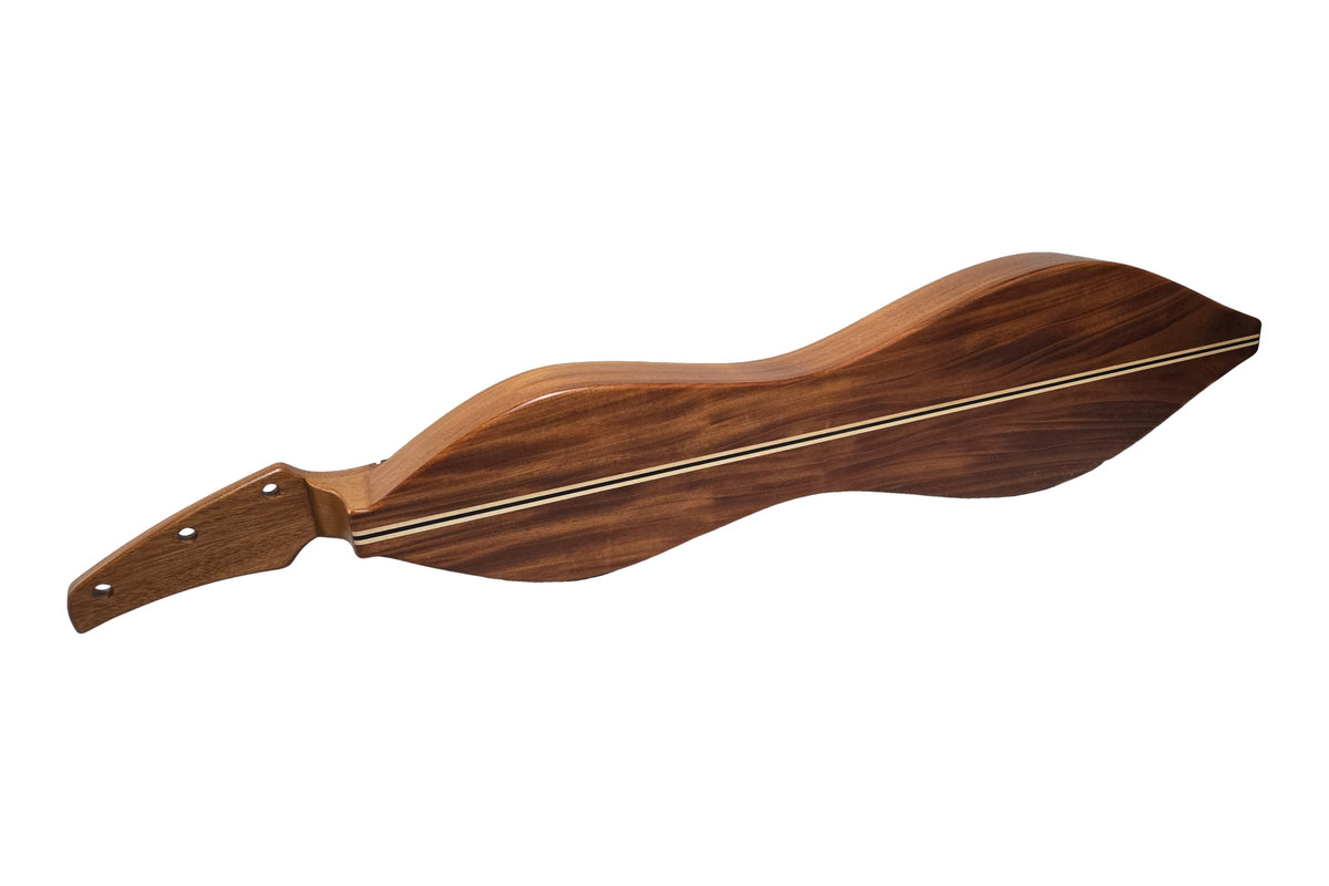 Folkcraft Custom Series mountain dulcimer, mahogany body, cedar top, back view