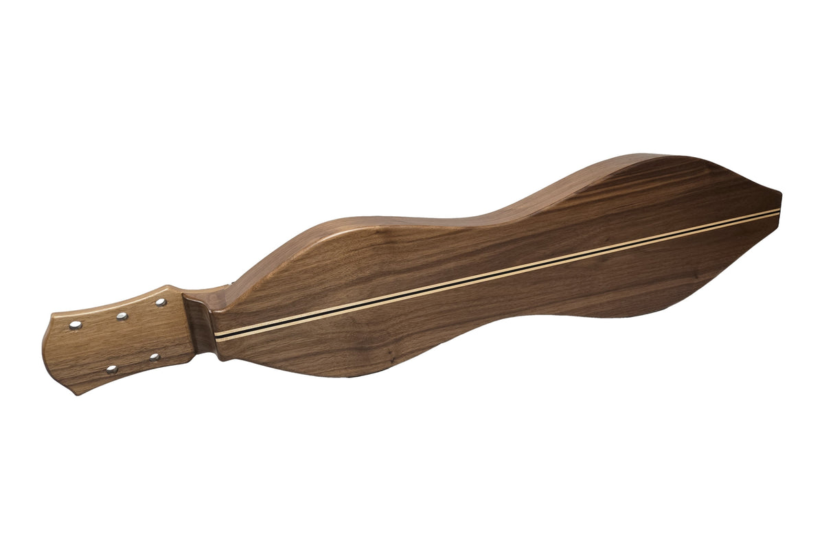 Folkcraft Custom Series MaxDAD mountain dulcimer, walnut body, butternut top, back view