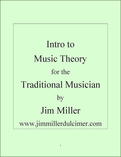 Cover of Jim Miller - Intro To Music Theory For The Traditional Musician, mountain dulcimer instruction book