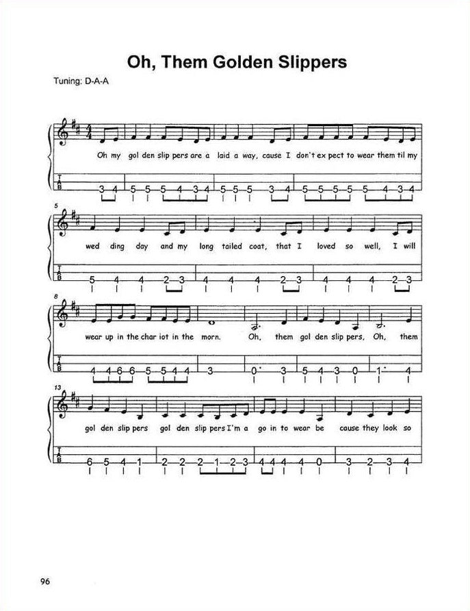 Lorinda Jones - Traditional Playing Of The Mountain Dulcimer, Oh, Them Golden Slippers sample page