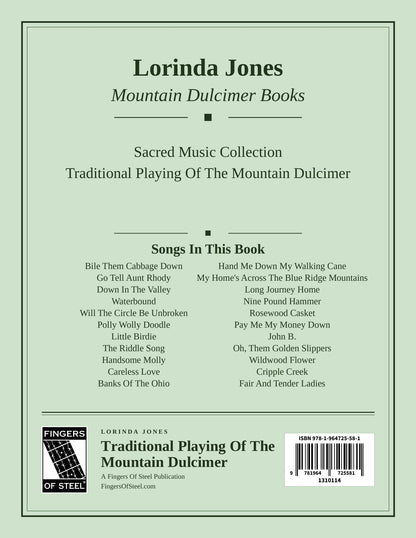 Back cover of Lorinda Jones - Traditional Playing Of The Mountain Dulcimer