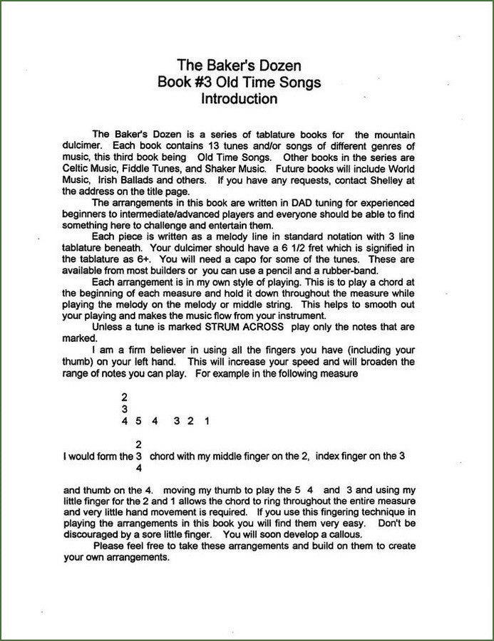 Shelley Stevens - The Baker's Dozen: 13 Songs And Tunes For Mountain Dulcimer - Volume 3 - Old Time Songs, photo 3