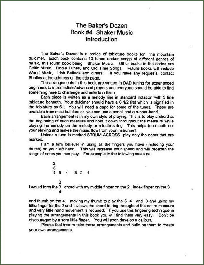 Shelley Stevens - The Baker's Dozen: 13 Songs And Tunes For Mountain Dulcimer - Volume 4 - Shaker Music, photo 3