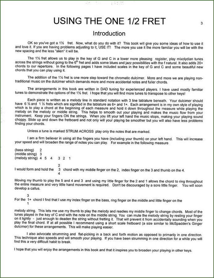Shelley Stevens - Using The 1 1/2 Fret In DAD Tuning, mountain dulcimer instruction book, photo 2