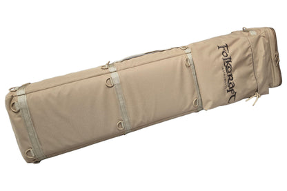 Deluxe Folkcraft Logo Rigid Dulcimer Case, tan, front view