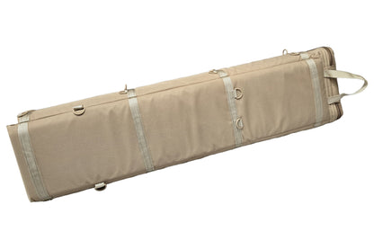 Deluxe Folkcraft Logo Rigid Dulcimer Case, tan, back view