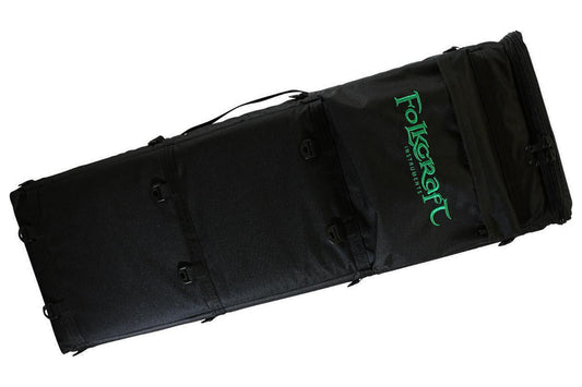 Deluxe rigid dulcimer case for double neck, LAP-JO, DulciVox and resonator dulcimers, black, front view