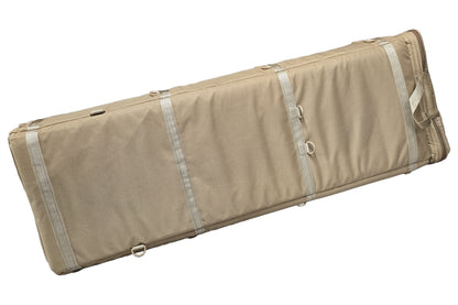 Deluxe Rigid Dulcimer Case for Double Neck, LAP-JO, DulciVox and Resonator Dulcimers, tan, back view
