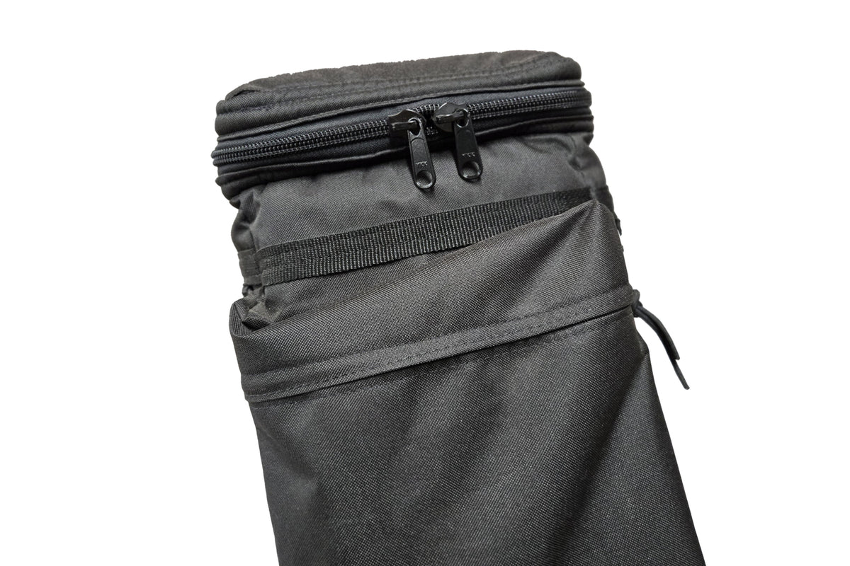 Deluxe Rigid Dulcimer Case (No Logo), black, pocket and zipper detail