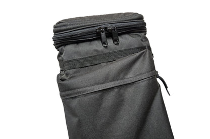 Deluxe Rigid Dulcimer Case (No Logo), black, pocket and zipper detail