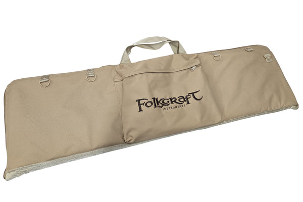 Dulcimer Carrying Case, Tan Color, Embroidered With "Folkcraft® Instruments" Logo-Folkcraft Instruments Dulcimer Case Bag