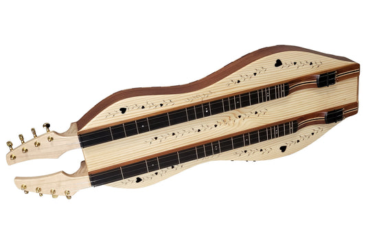 Folkcraft Custom Series double neck mountain dulcimer, built to order, front view