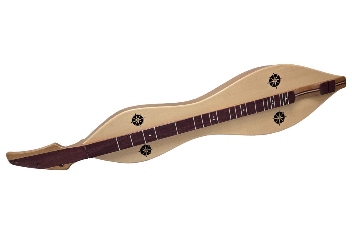 Folkcraft Custom Series mountain dulcimer, cherry body, spruce top, front view