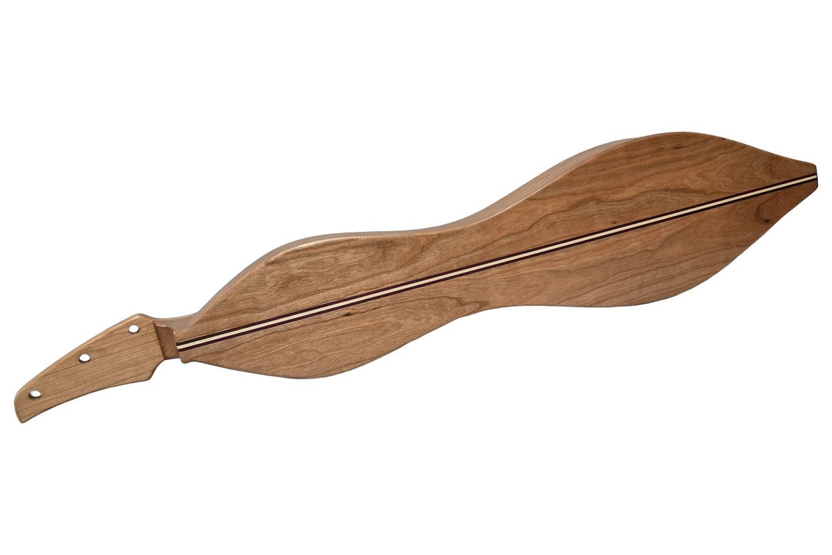 Folkcraft Custom Series mountain dulcimer, cherry body, spruce top, back view