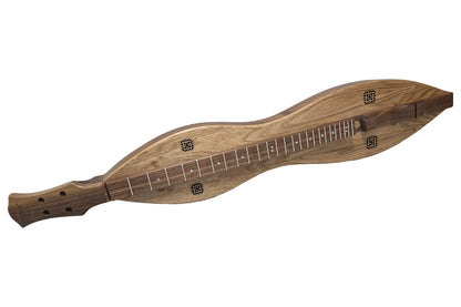 Folkcraft FSH Series mountain dulcimer, walnut body, butternut top, front view