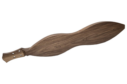 Folkcraft FSH Series mountain dulcimer, walnut body, butternut top, back view