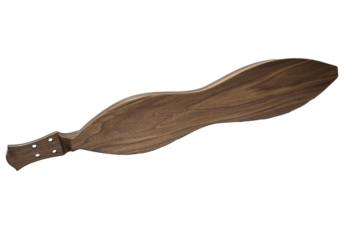 Folkcraft FSH Series mountain dulcimer, walnut body, cedar top, back view