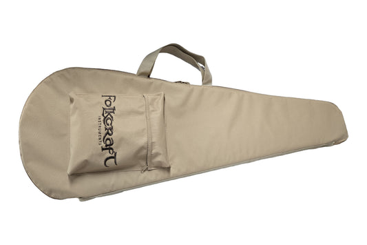 Folkcraft LAP-JO, DulciVox and Resonator dulcimer carrying bag, tan, front view
