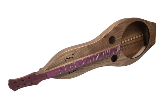 Folkcraft Resonator mountain dulcimer, walnut body, walnut top, front view