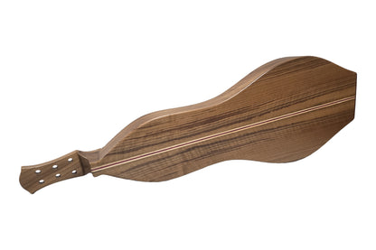 Folkcraft Resonator mountain dulcimer, walnut body, walnut top, back view