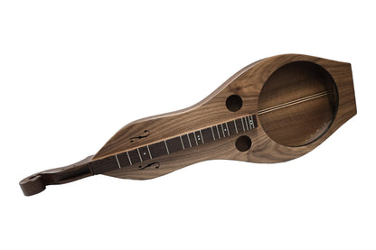 Folkcraft Resonator mountain dulcimer, walnut body, walnut top, front view