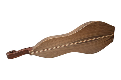 Folkcraft Resonator mountain dulcimer, walnut body, walnut top, back view