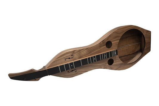Folkcraft Resonator mountain dulcimer, walnut body, walnut top, front view